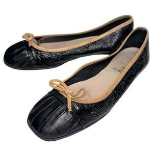 FS/NY French Sole New York Women’s Size 8 Black Cap Toe Slip On Ballet Flats